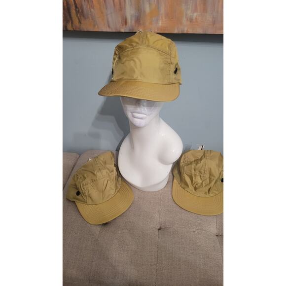 Lot of 3 Vintage 80s-90s Made in USA 5-Panel Nylon Strapback Hats – Gold... - Picture 1 of 6